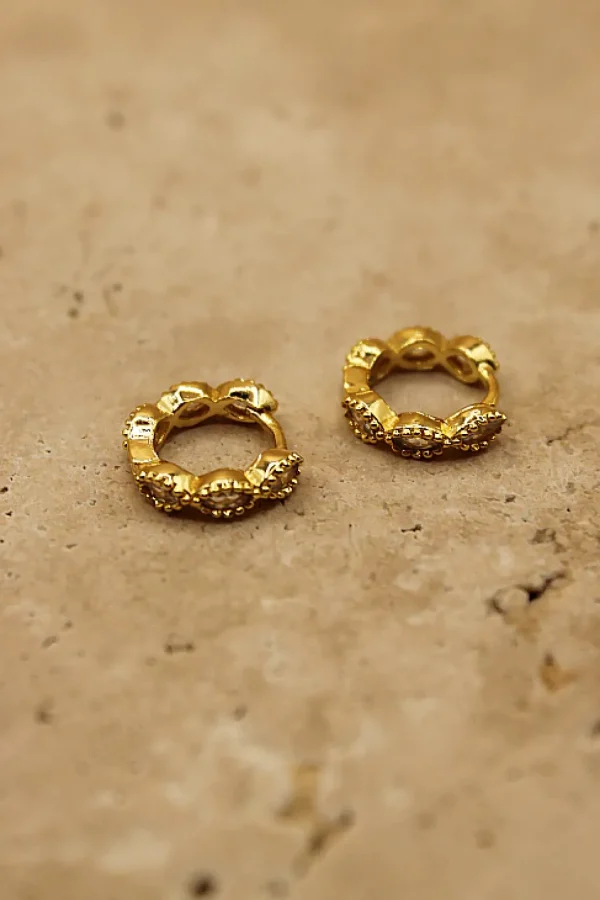 Discount Love From Lilou Amelia Hoop Earrings - Diamond / Gold