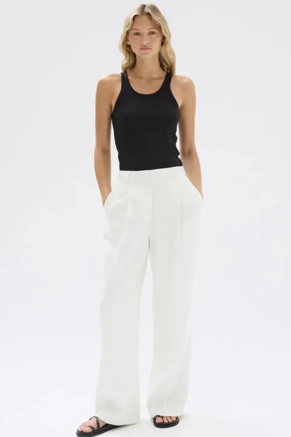 Hot Assembly Label Aria Linen Pant - Antique White