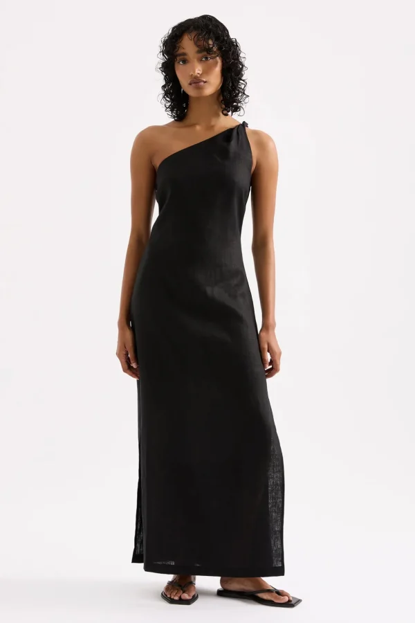 New Nude Lucy Avery Linen Midi Dress - Black