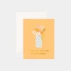 Online Fox u0026 Fallow Best Birthday Blue Check Vase Greeting Card