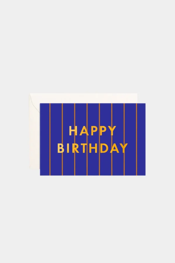 Fashion Fox u0026 Fallow Birthday Cobalt Mini Greeting Card