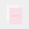 Hot Fox u0026 Fallow Birthday Lilac Dots Greeting Card