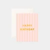 Outlet Fox u0026 Fallow Birthday Peony Pinstripe Greeting Card