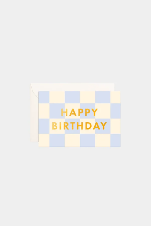 Fashion Fox u0026 Fallow Birthday Powder Check Mini Greeting Card