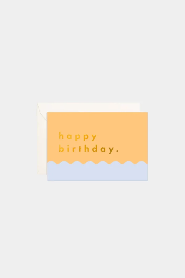 Hot Fox u0026 Fallow Birthday Tangerine Ripple Mini Greeting Card