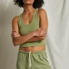 Clearance Perfect White Tee Blondie Structured Rib Tank - Oil Green