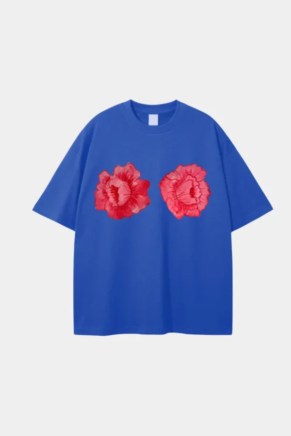 Discount Maku Blooming Boobies Oversize Tee - Blue