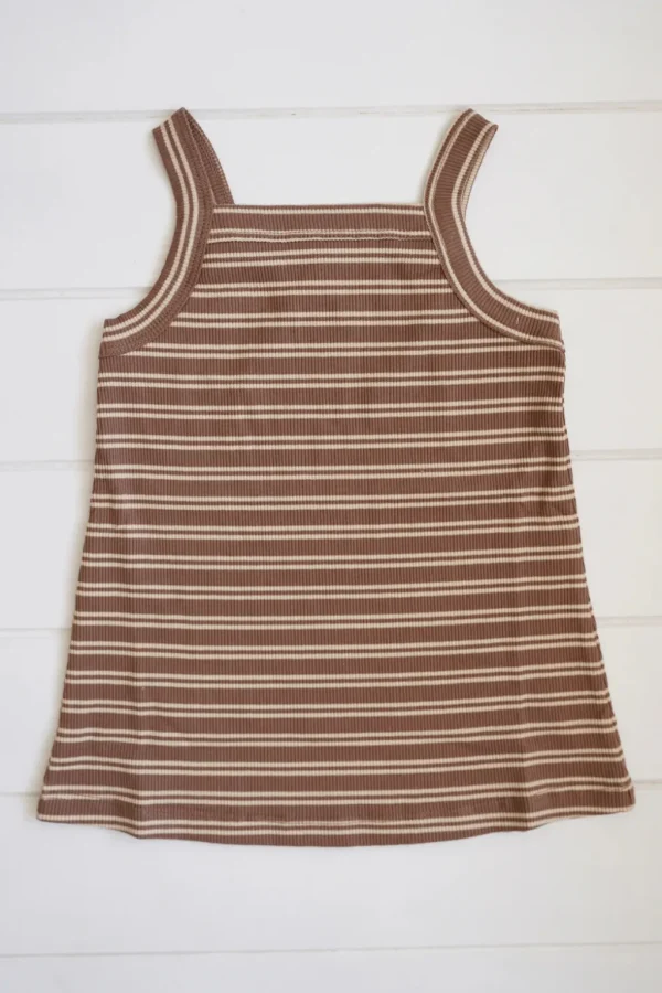 Best Milky Designs Bobbi Rib Dress - Choc stripe