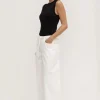 Hot Assembly Label Bobbie Twill Midrise Pant - Vintage White