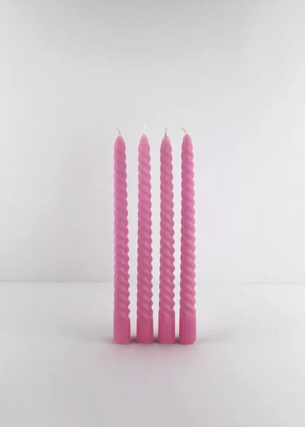 New Bondi Scent Twisted Candles - Pink