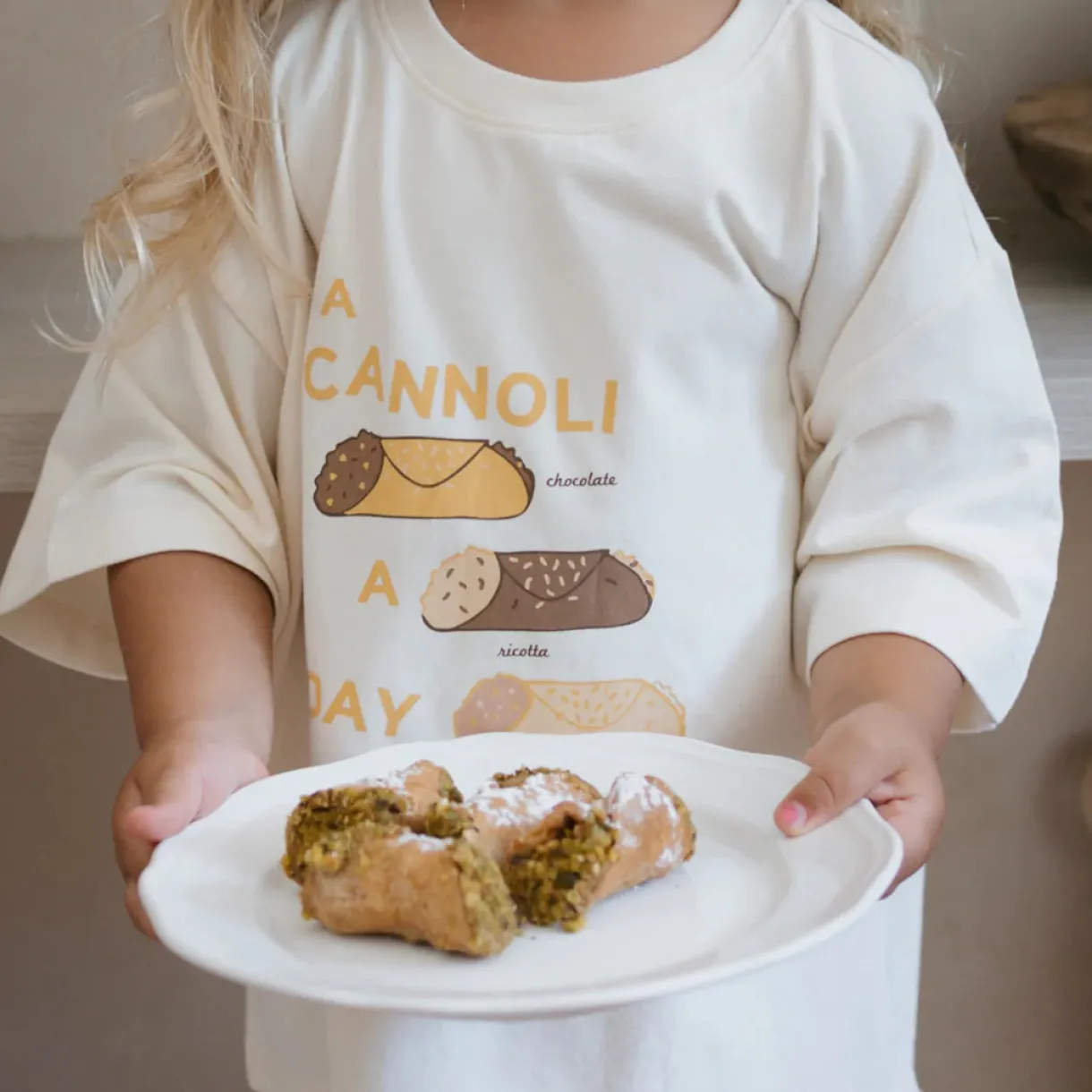 cannoli_mid_sleeve_tshirt_0.webp Online Golden Children Cannoli Mid Sleeve T-Shirt - Buttercream