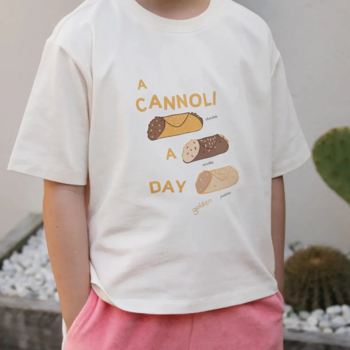 cannoli_mid_sleeve_tshirt_1.webp Online Golden Children Cannoli Mid Sleeve T-Shirt - Buttercream