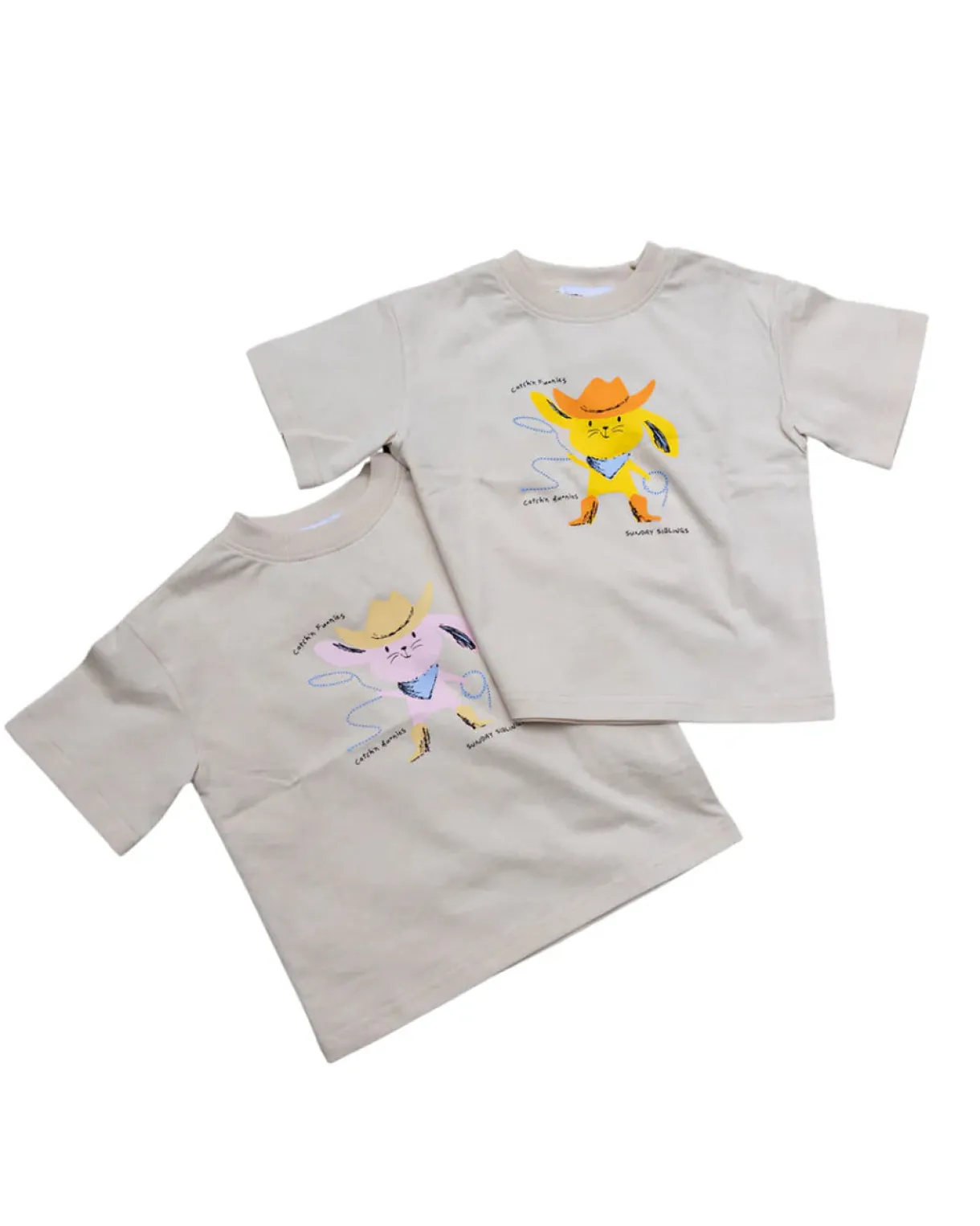 catchn_bunnies_tee__yello_1.webp Hot Sunday Siblings Catch'n Bunnies Tee - Yellow