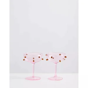 Best Maison Balzac 2 Champagne Coupes - Pink & Amber