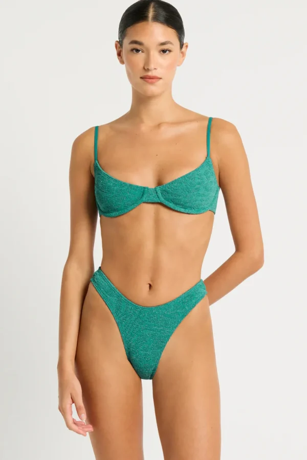 Hot Bond-Eye Swim Christy Brief - Teal Lurex