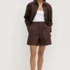 Best Assembly Label Cleo Longline Poplin Short - Ganache