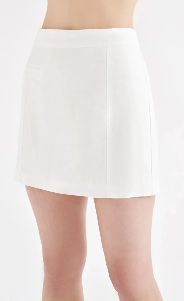 Fashion Nude Lucy Clio Linen Skirt- White