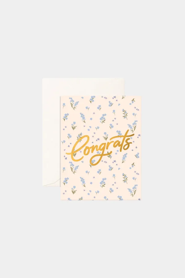 Clearance Fox u0026 Fallow Congrats Forget-Me-Not Greeting Card