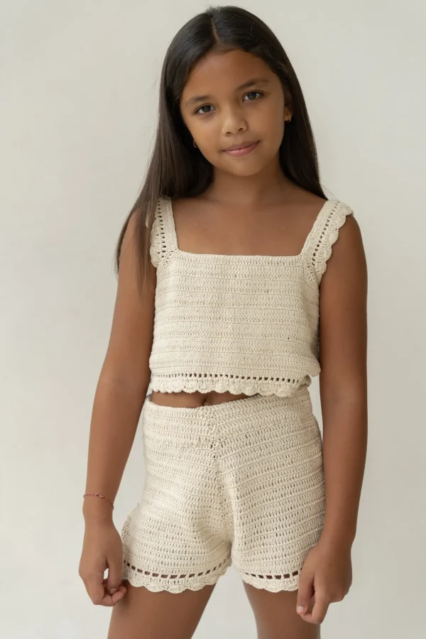 New Illoura The Label Crochet Shorts - Ecru