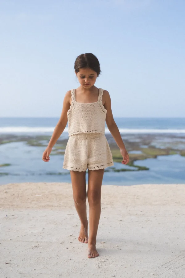 New Illoura The Label Crochet Shorts - Ecru