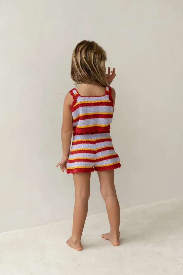 Discount Illoura The Label Crochet Shorts - Sunset Stripe