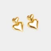 Best We Are Emte Double Heart Earrings in Gold
