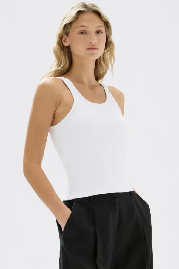 Fashion Assembly Label Drew Rib Tank - White