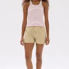 Best Assembly Label Drew Stripe Rib Tank - Papaya/White