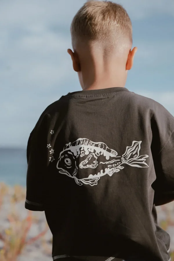 New Milky Designs Fishy Tee - Charcoal