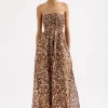 New Nude Lucy Florense Shirred Maxi Dress
