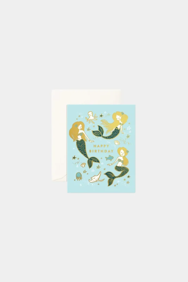 Hot Fox u0026 Fallow Happy Birthday Mermaids Greeting Card