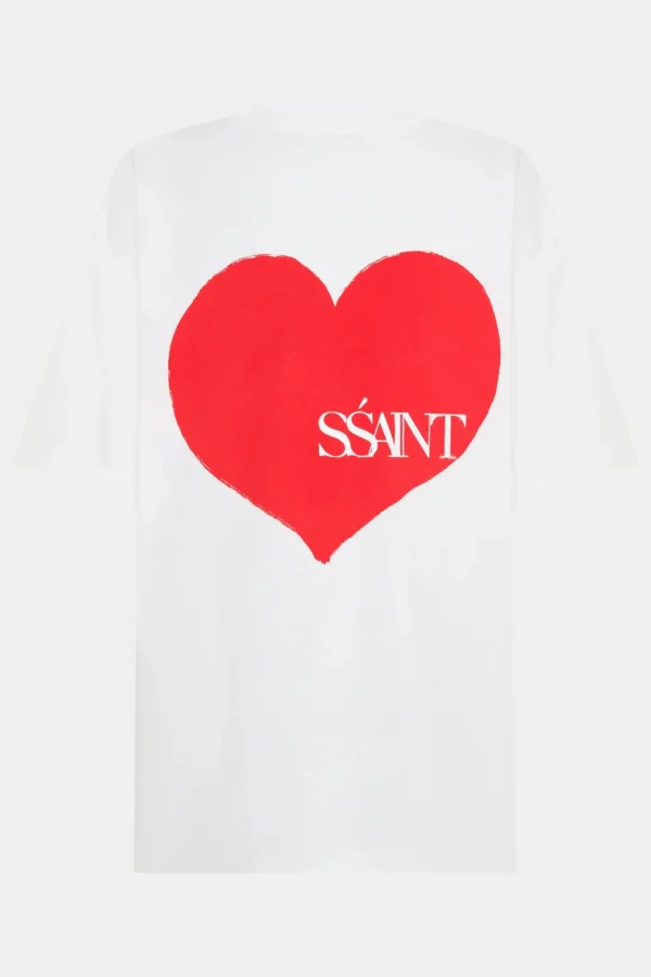 Online SSAINT Heart Tee - White/Red