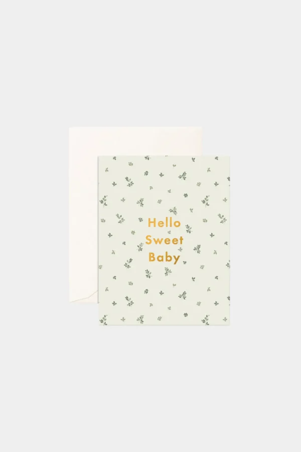 Clearance Fox u0026 Fallow Hello Sweet Baby Broderie Greeting Card