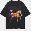 Online Maku Her Mess Oversize Tee - Black