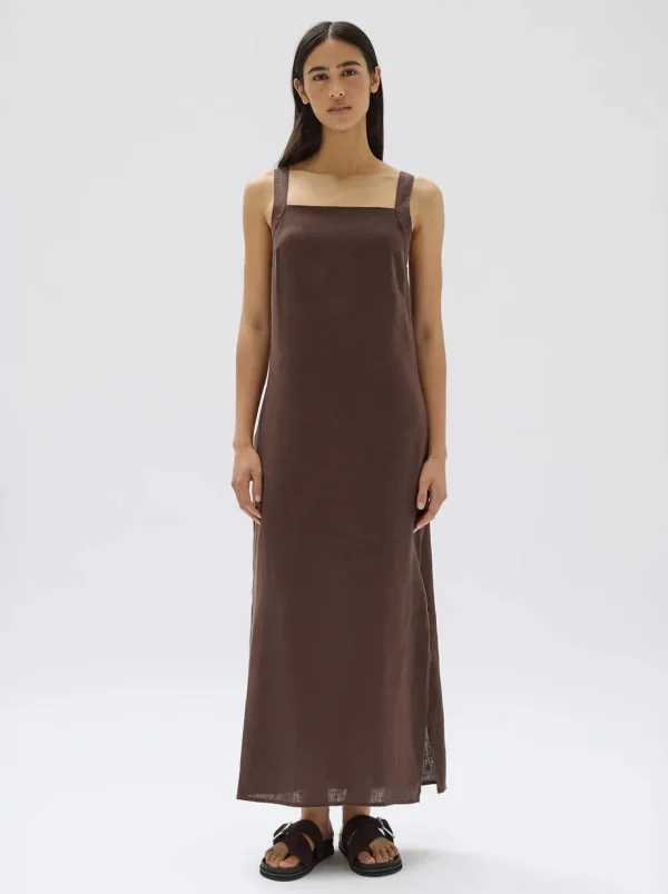 Sale Assembly Label Juno Linen Midi Dress - Ganache