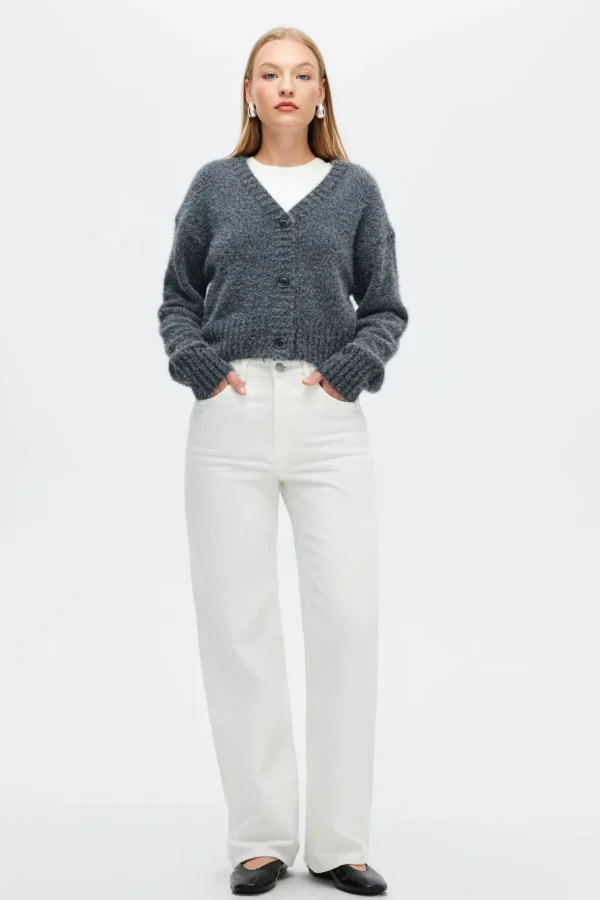 Outlet Neuw Denim Kate Knit Cardigan - Grey Marle
