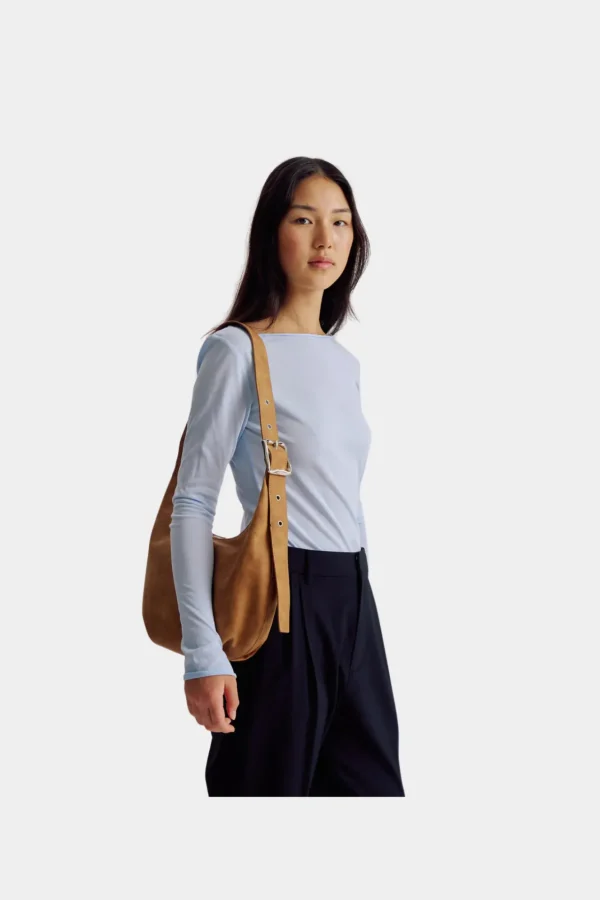 Best Brie Leon Large Everyday Croissant Bag - Caramel Nubuck