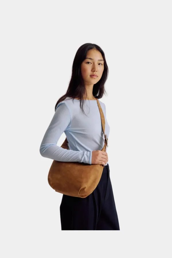 Best Brie Leon Large Everyday Croissant Bag - Caramel Nubuck
