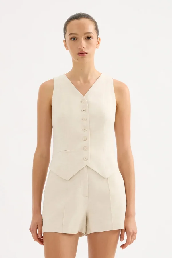 Online Nude Lucy Logan Tailored Vest - Bone