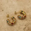 Outlet Love From Lilou Lottie Rainbow Hoop Earrings - Gold