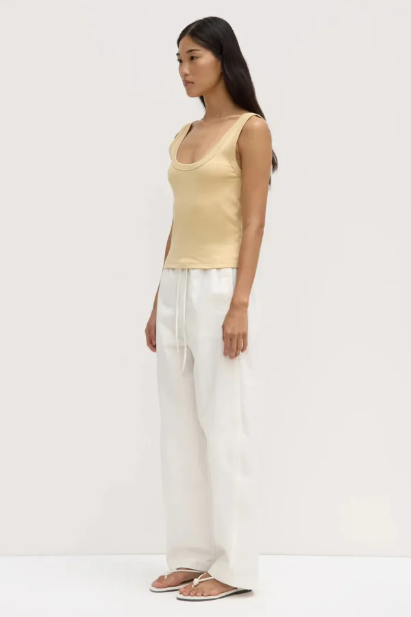 New Assembly Label Loxley Cotton Blend Poplin Pant - White