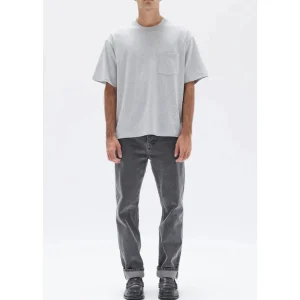 Outlet Assembly Label Lucas Cotton Short Sleeve Tee - Grey Marle