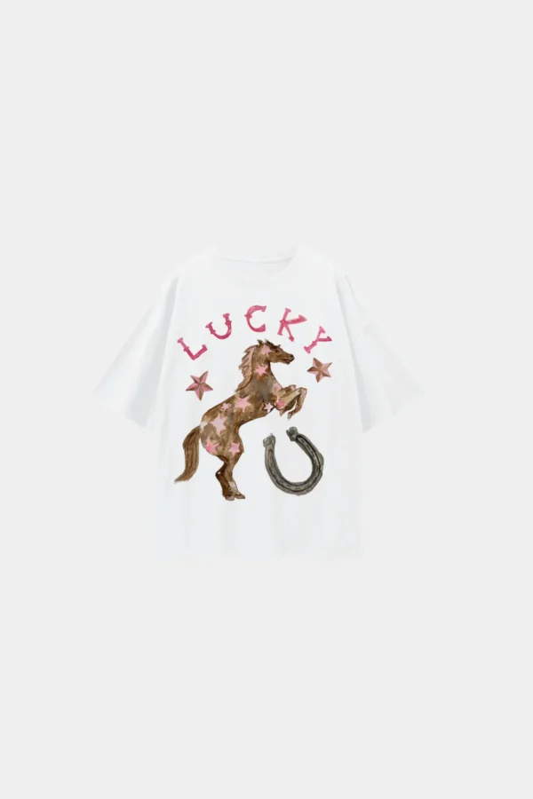 Fashion Maku Lucky Oversize Tee - White