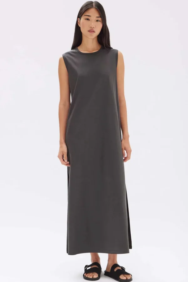 Best Assembly Label Madison Silk Blend Tank Dress - Black