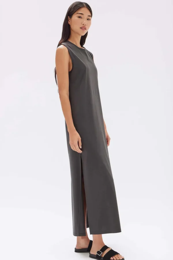 Best Assembly Label Madison Silk Blend Tank Dress - Black