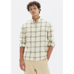 Best Assembly Label Manny Check Sleeve Shirt - Cream / Tan Check