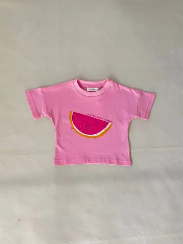 New Tiny Trove Melon Relaxed Tee - Bubblegum