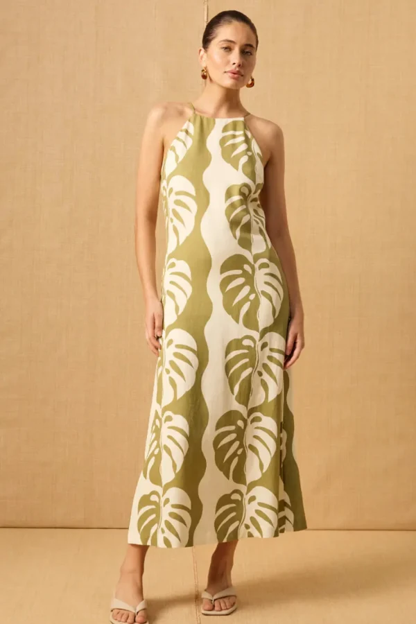 Discount Mon Renn Midsummer Palm Apron Dress