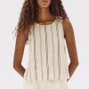 Fashion Assembly Label Milos Sleeveless Top - Cream/Black