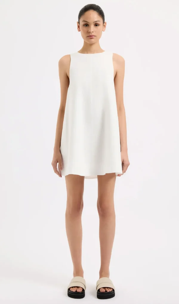 Hot Nude Lucy Nemi Linen Dress - White